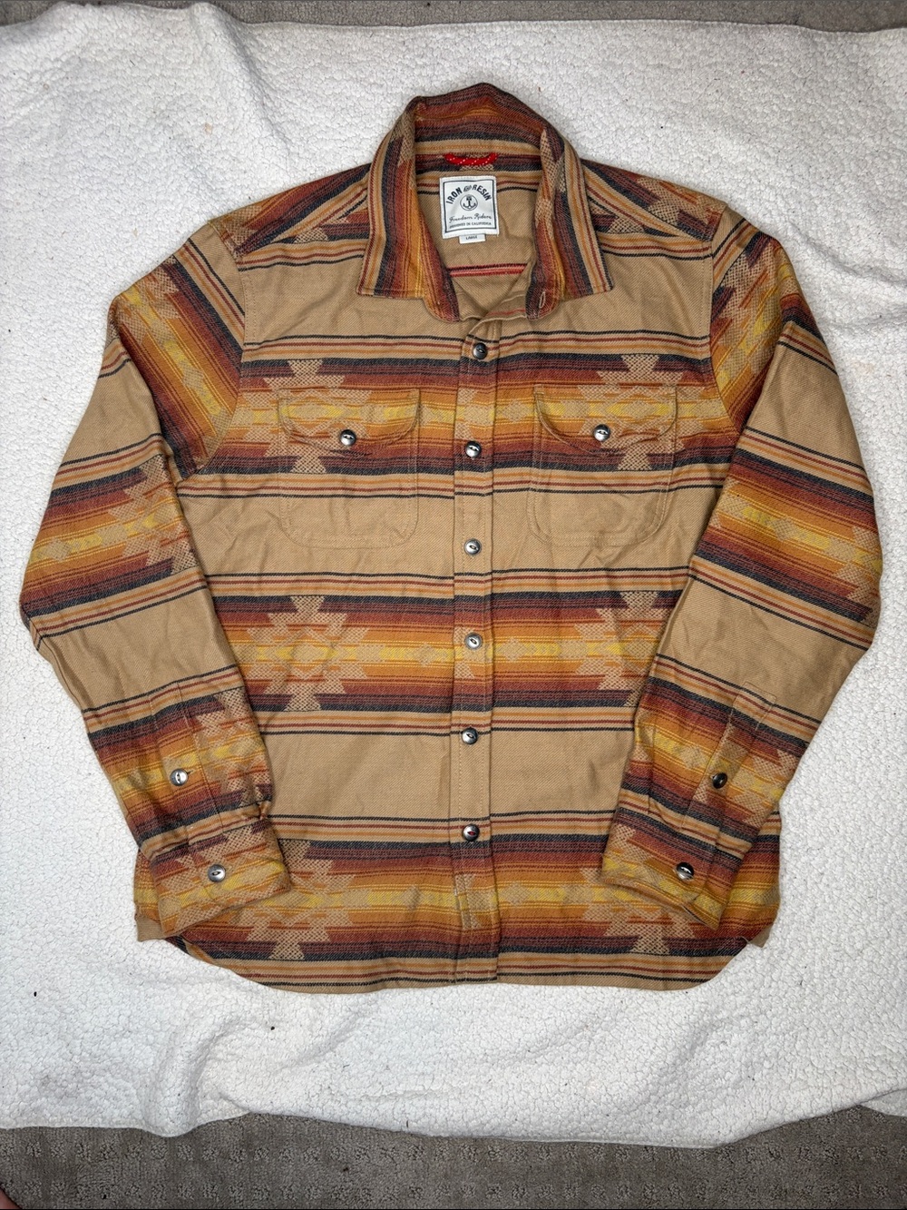 Iron & Resin Klamath Flannel Shirt: Size Large